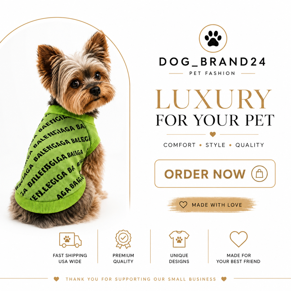 Luxury Knit Dog Sweater- Neon Green