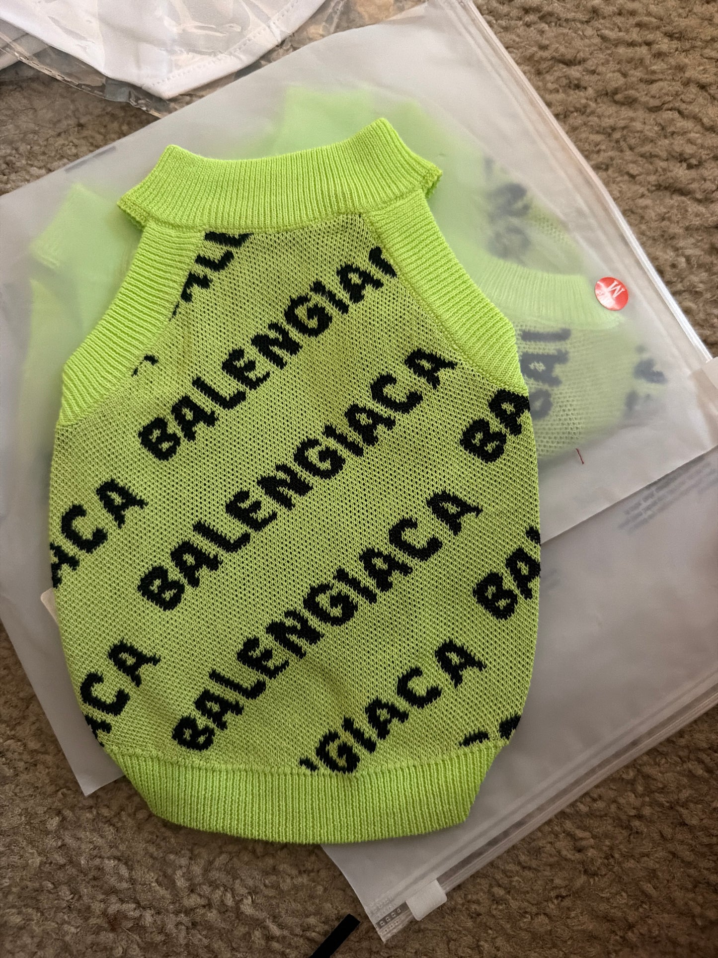 Luxury Knit Dog Sweater- Neon Green